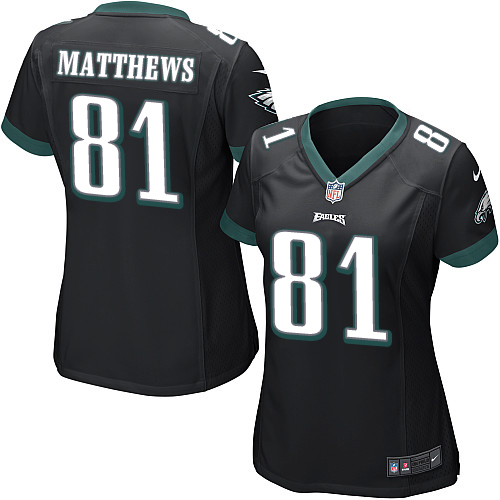 Women's Limited Jordan Matthews Nike Jersey Black Alternate - #81 NFL Philadelphia Eagles